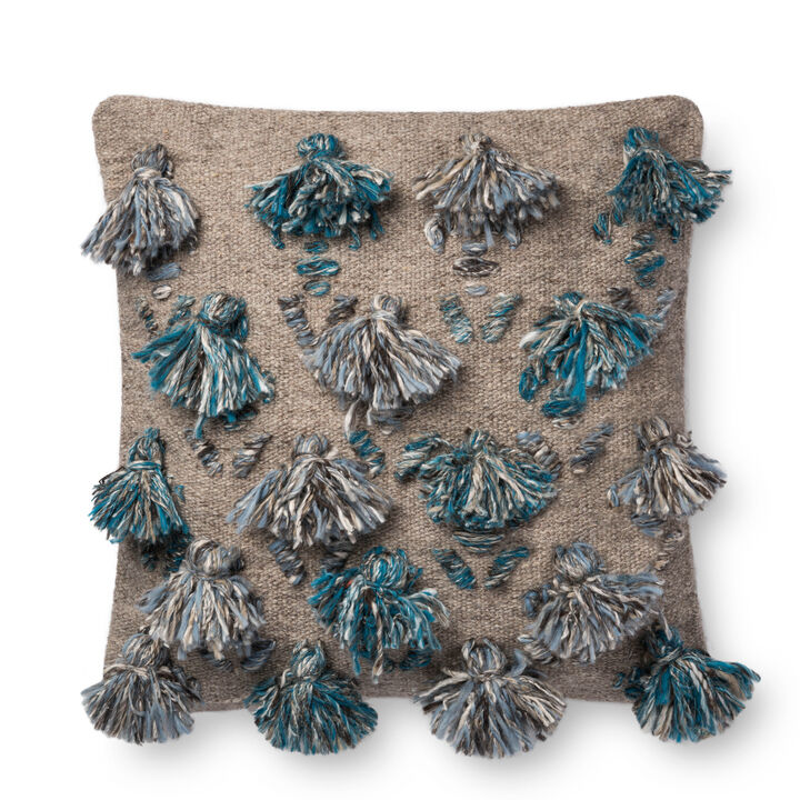 P0695 Blue/Multi 22"x22" Down Pillow
