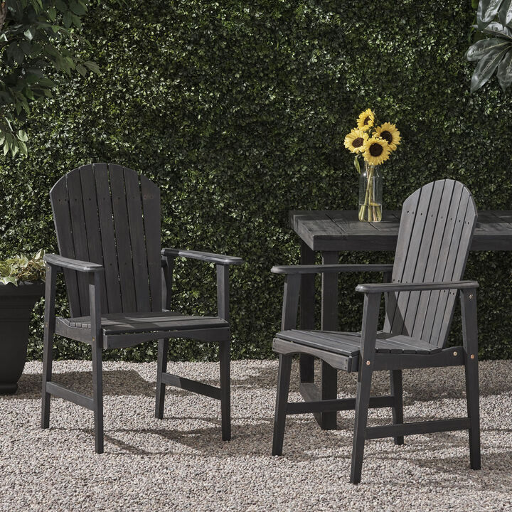 Merax Outdoor Weather Resistant Acacia Wood Adirondack Chairs of 2