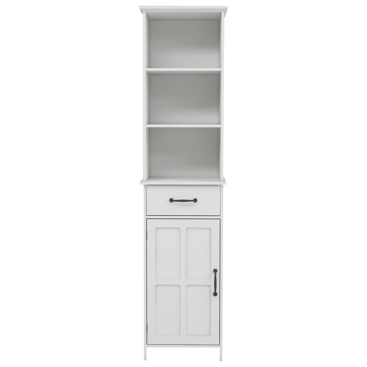 Compact Floor Cabinet with 1 Drawer and 1 Door for Versatile Storage