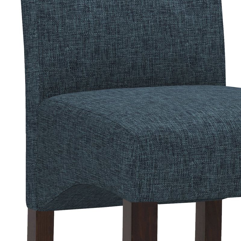 Simpli Home Cosmopolitan Solid Wood Deluxe Tufted Parson Chair (Set Of 2) In Denim Blue