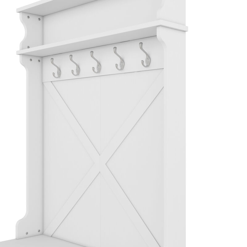 Hall Tree with Storage Bench & Coat Hooks – Entryway & Mudroom Organizer