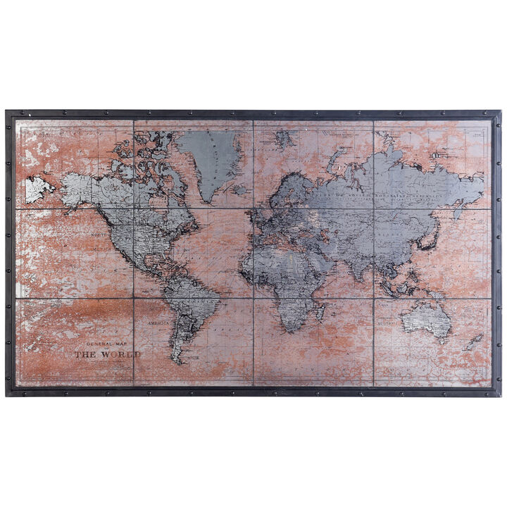 Glass Rustic Atlas Framed Print