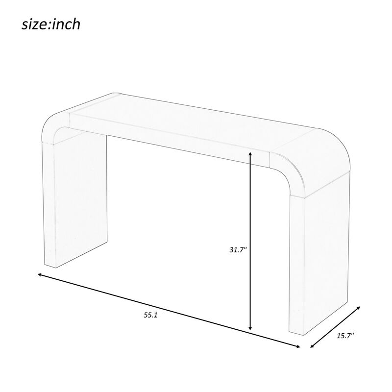 Merax Minimalist Acacia Veneer Entryway  Console Table