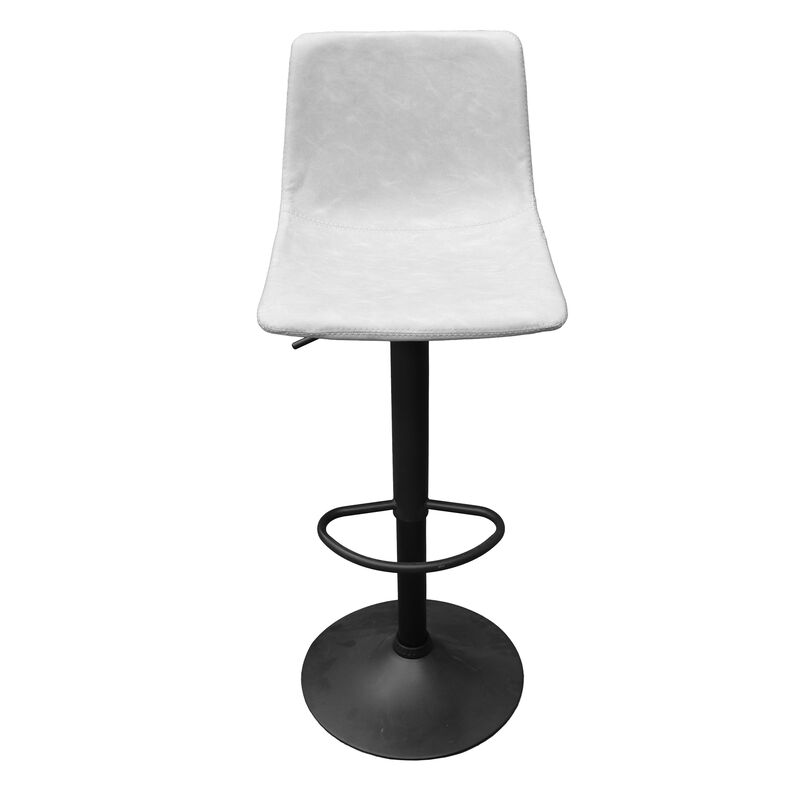 LeisureMod Tilbury Modern Adjustable Bar Stool With Footrest & 360-Degree Swivel Set of 2