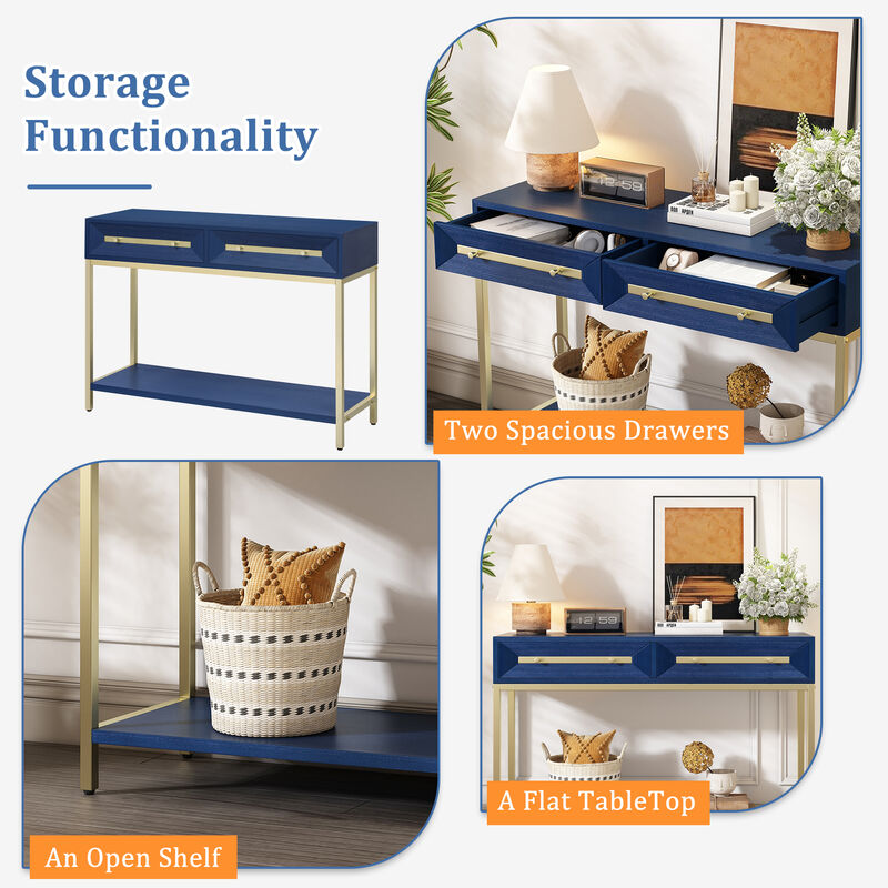 Merax Retro Hallway Console Table with 2 Drawers