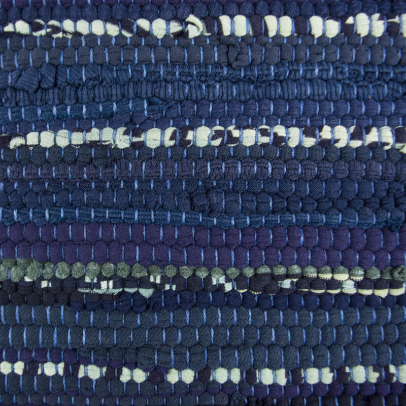 14" x 72" Blue Chindi Table Runner