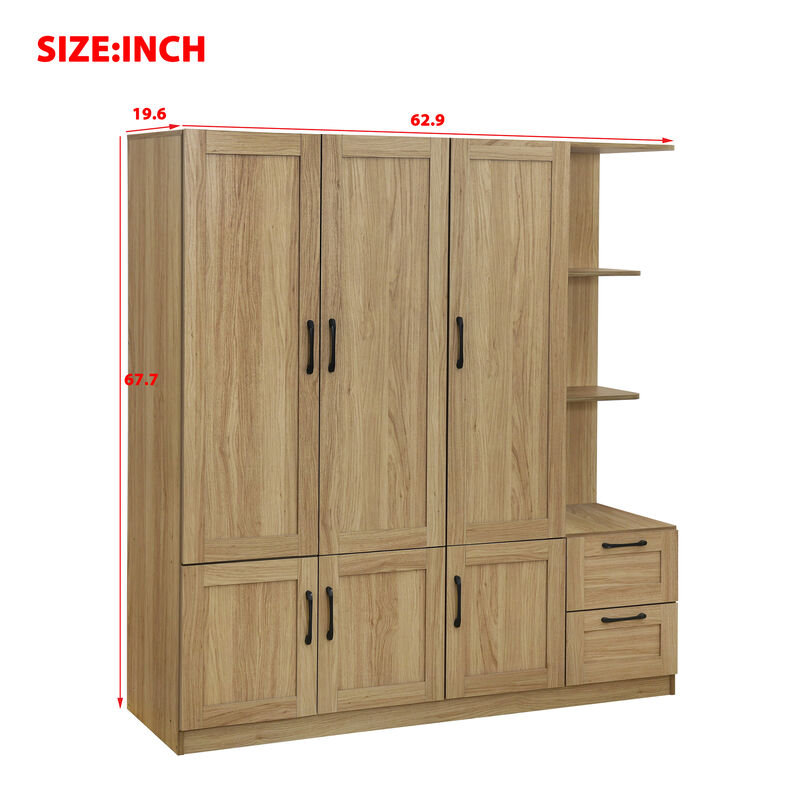 Merax 3-Door Storage Wardrobe Closet