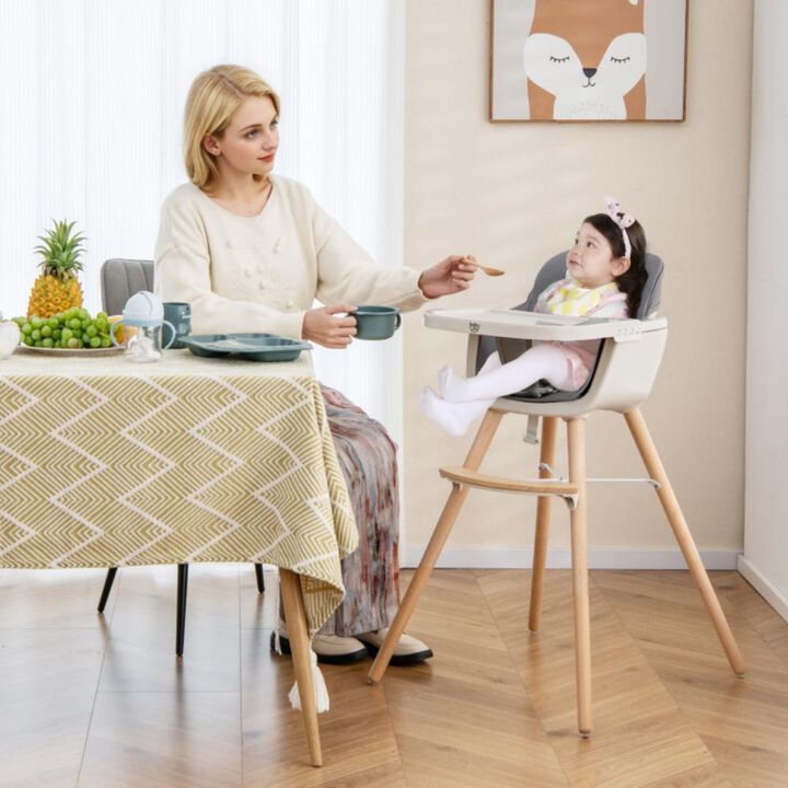 Hivvago 3-in-1 Convertible Wooden High Chair with Cushion