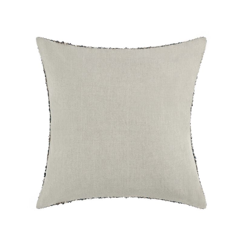 Ivy Square Accent Throw Pillow, 24 Inch Black Woven Cotton Blend - Benzara