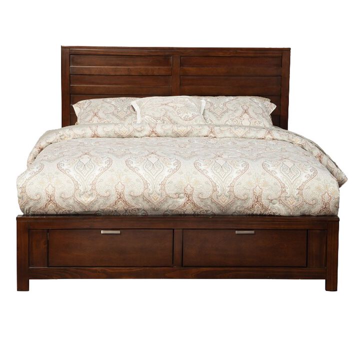 Carmel Queen Storage Bed, Cappuccino