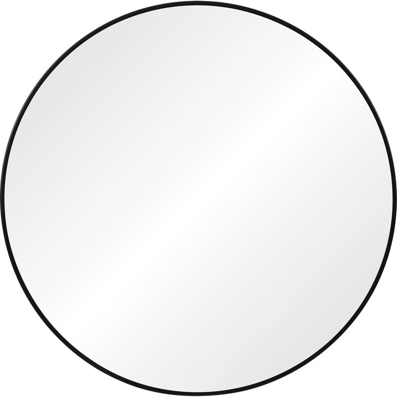 30" Black and Clear Round Framed Wall Mirror