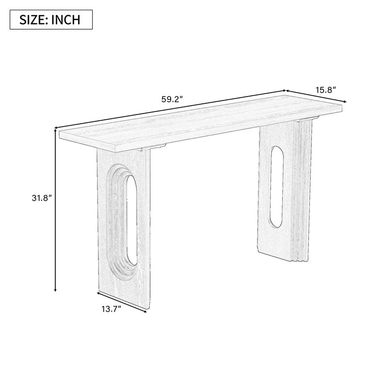 Merax Console Table with Distinctive Round Hollow Legs