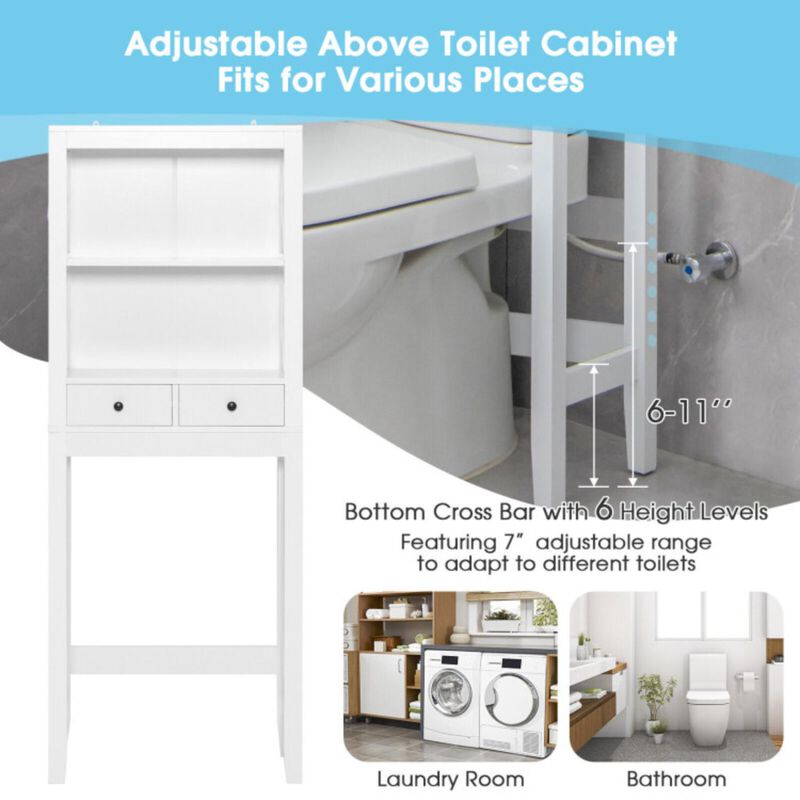 Hivvago Toilet Space Saver Bathroom Organizer Storage Shelf with Drawers