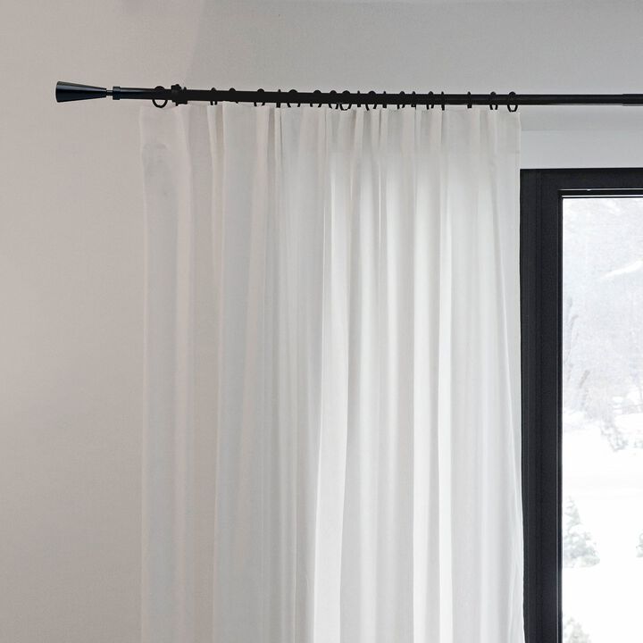 Sculpted Cone Finial Curtain Rod Set, Adjustable Length from 30" to 78"