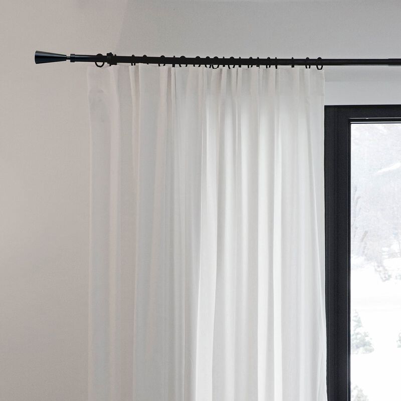 Sculpted Cone Finial Curtain Rod Set, Adjustable Length from 30" to 78"