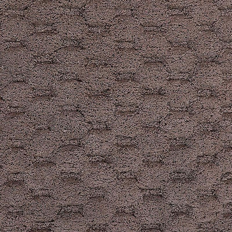 Knightsbridge Luxurious Block Pattern High Quality Year Round Cotton With Non-Skid Back Bath Rug 17" X 24" Stone
