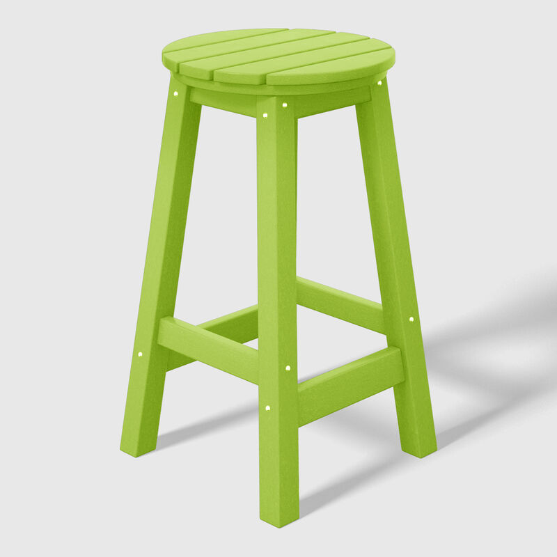 WestinTrends 24" HDPE Outdoor Patio Round Counter Height Bar Stool Set of 3