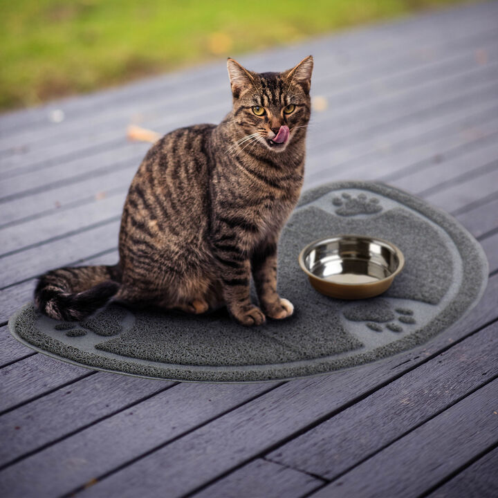 Gibson Home Pet Elements 14.2 x 23.6 Inch Paw Print Placemat in Grey