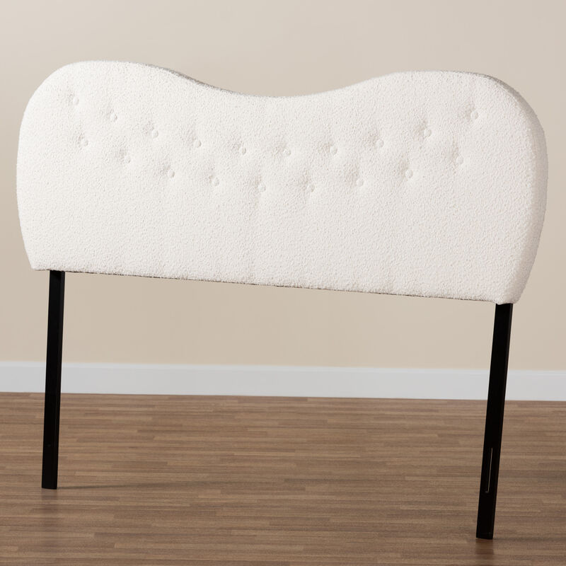 Baxton Studio Brantley Modern Cream Boucle Fabric Queen Size Headboard