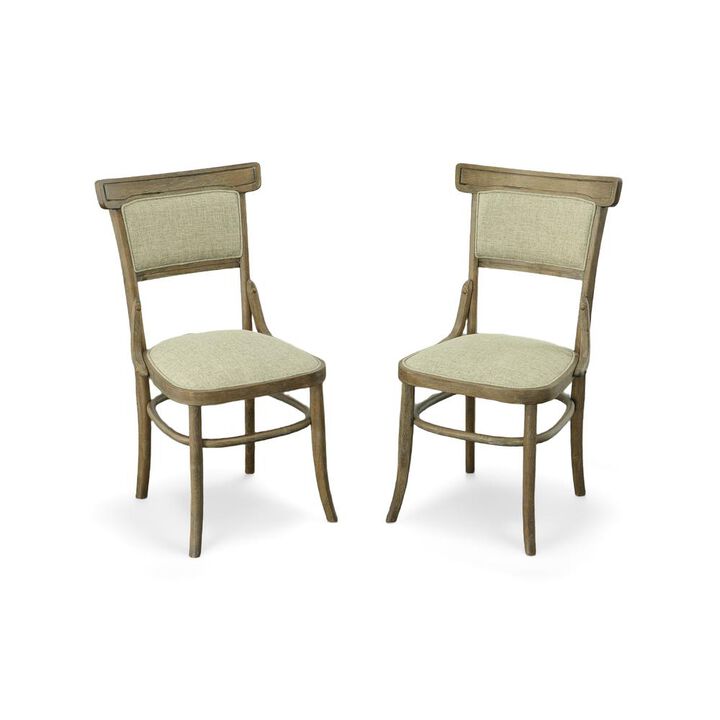 Carolina Living Diana Dining Chair - Set of 2 - Vintage Walnut - Peppered Upholstery