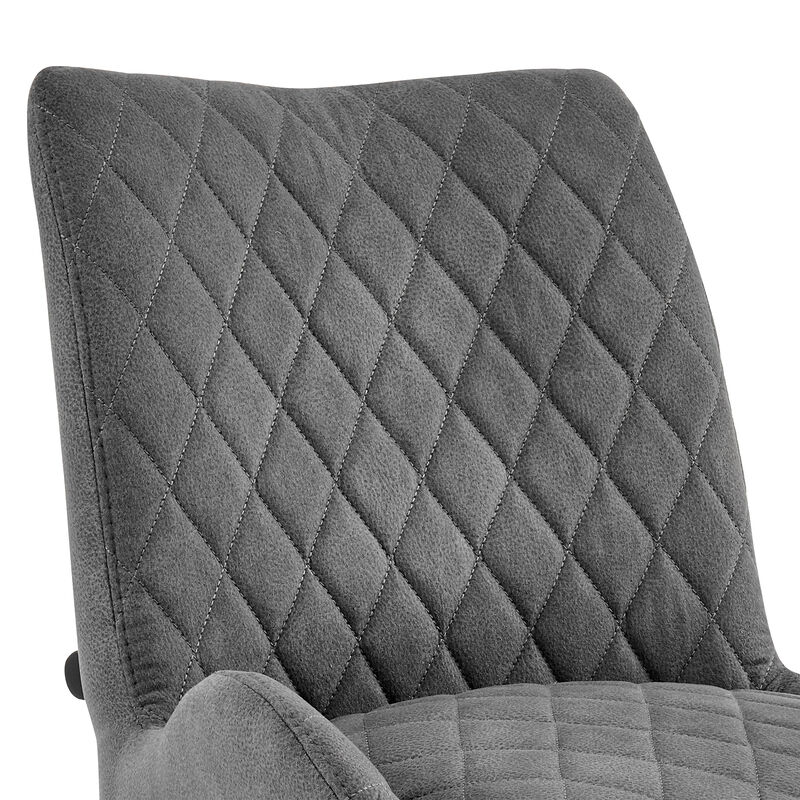 Panama Bar Height Bar Stool in Charcoal Fabric and Black Finish