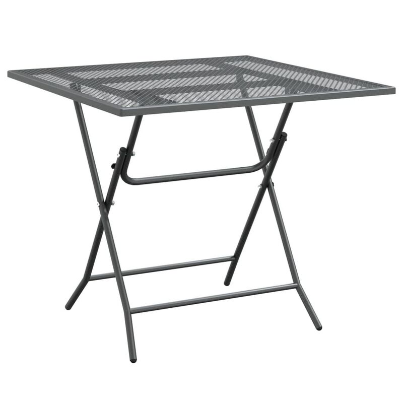 Yoko 3pc Outdoor Breakfast Table and Chairs Set, Foldable, Dark Gray - Benzara
