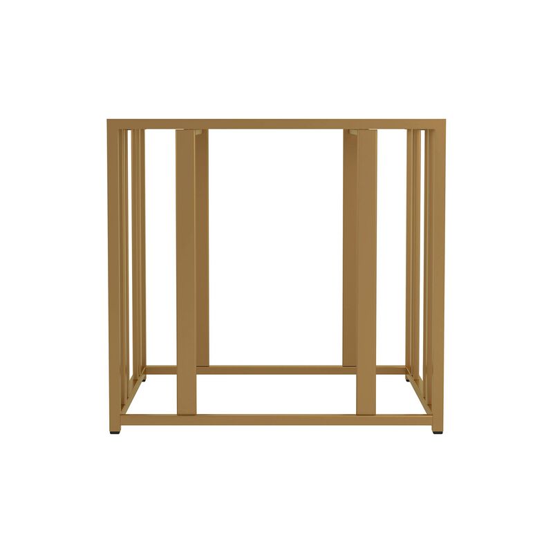 Coaster Furniture End Table Matte Brass and Clear 723607