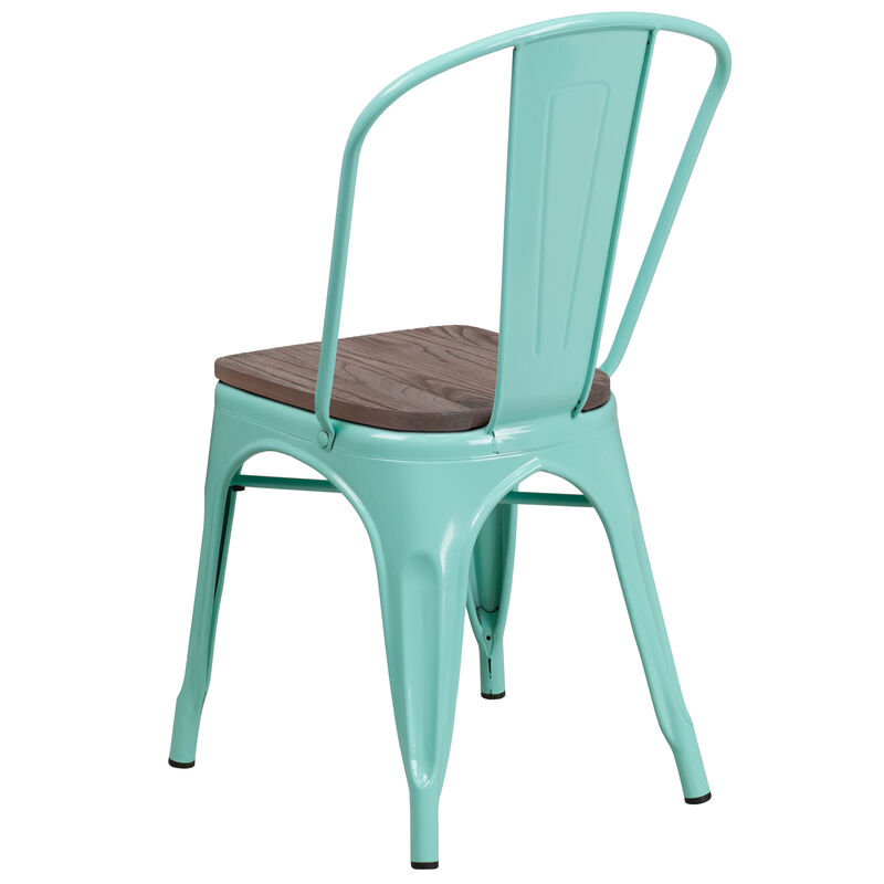 Metal/Wood Colorful Restaurant Chairs