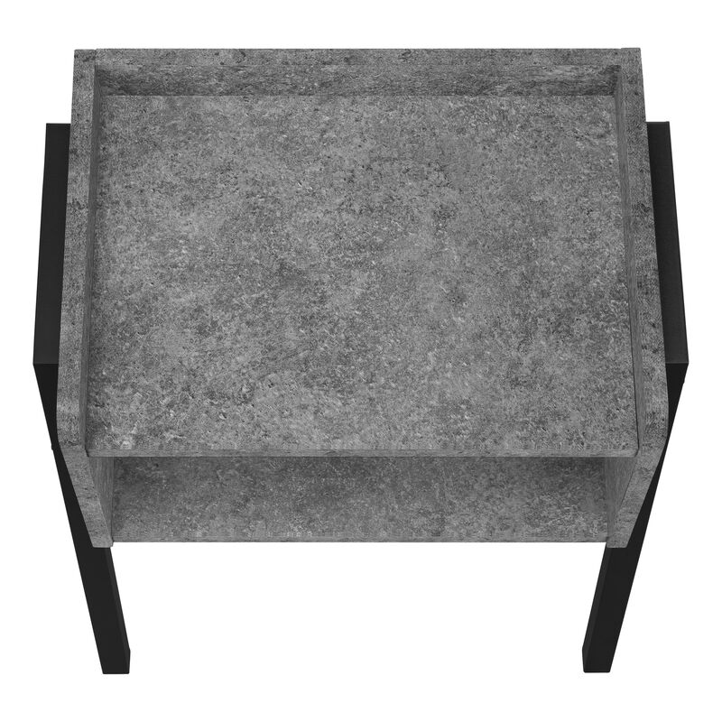 Monarch Specialties I 3584 Accent Table, Side, End, Nightstand, Lamp, Living Room, Bedroom, Metal, Laminate, Grey, Black, Contemporary, Modern