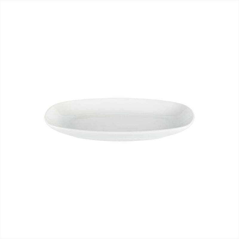 Porcelain Delta-Coupe 11.5" x 6.25" x h:1.25" Oval White Porcelain Platter