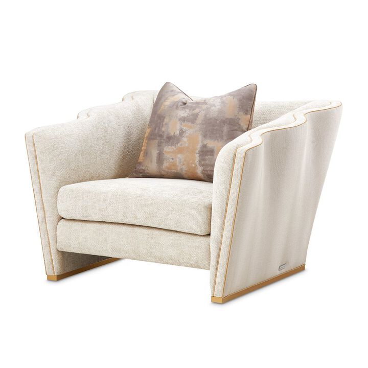 Michael Amini La Terrazza Matching Chair - Cappuccino/Light Champagne