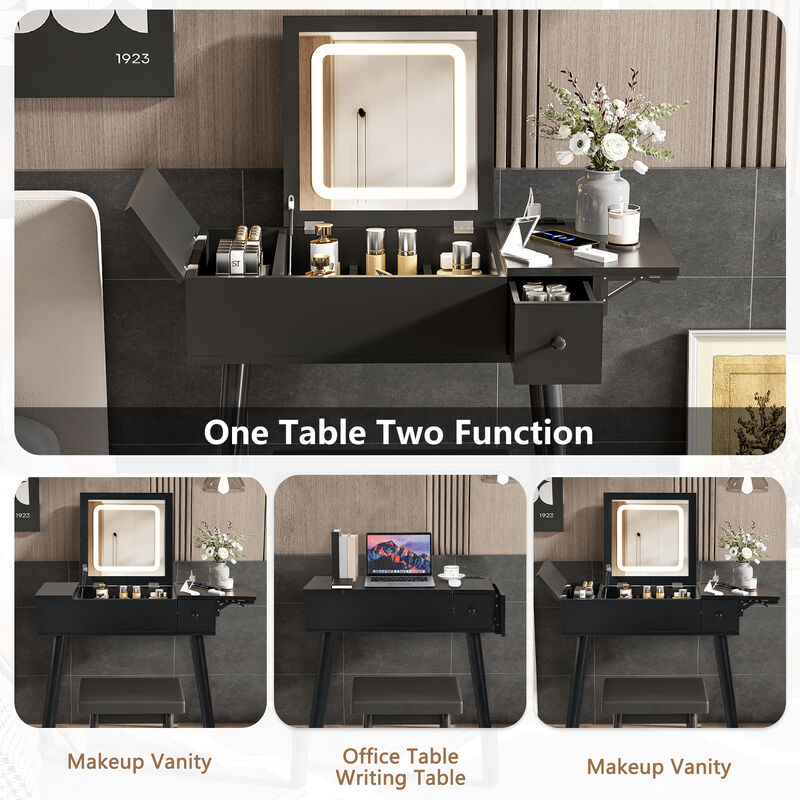 Merax Makeup Vanity Desk with Flip Top Mirror