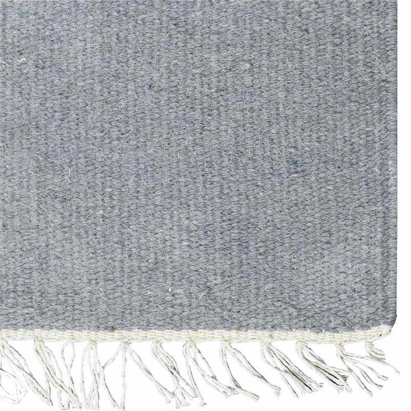 RUGSOTIC CARPETS HAND WOVEN FLAT WEAVE KILIM WOOL ECO-FRIENDLY AREA RUGS  - 4'x6', Rectangle Shape, Light Silver Color, Solid Plain Design, Low Pile Handmade Rugs for Living Room (D00111)