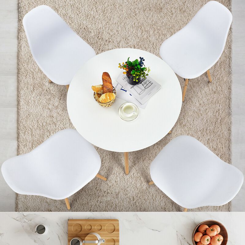 5 Pieces Table Set With Solid Wood Leg For Dining Room