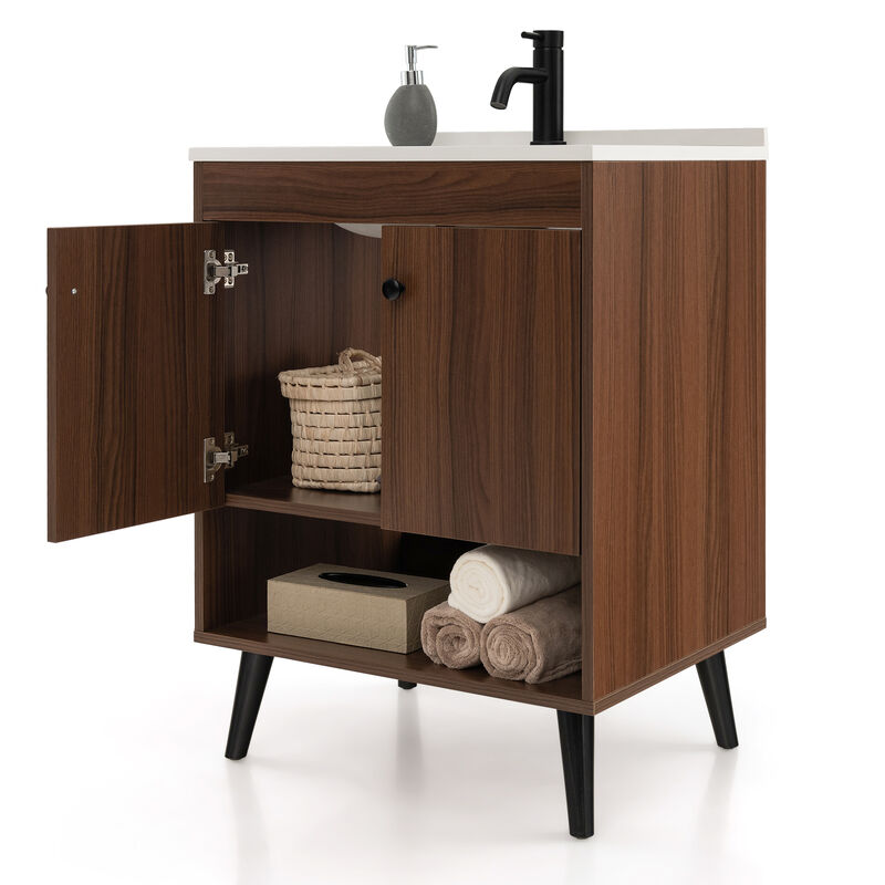 Wooden Bathroom Storage Cabinet with Sink