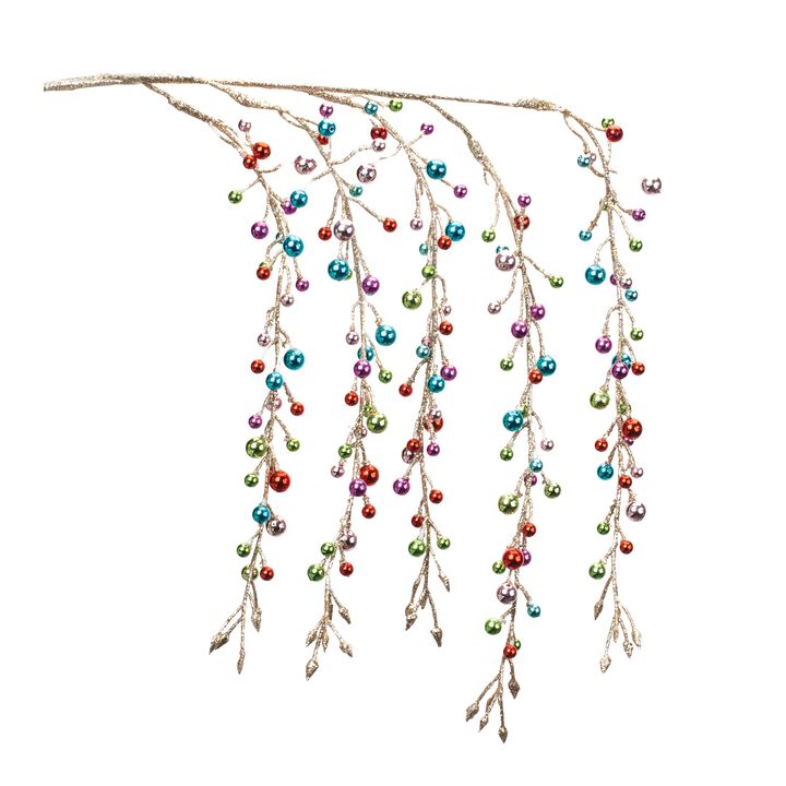 Set of 2 Bead Sprays for Holiday Décor, Christmas Tree, and Seasonal Decorations