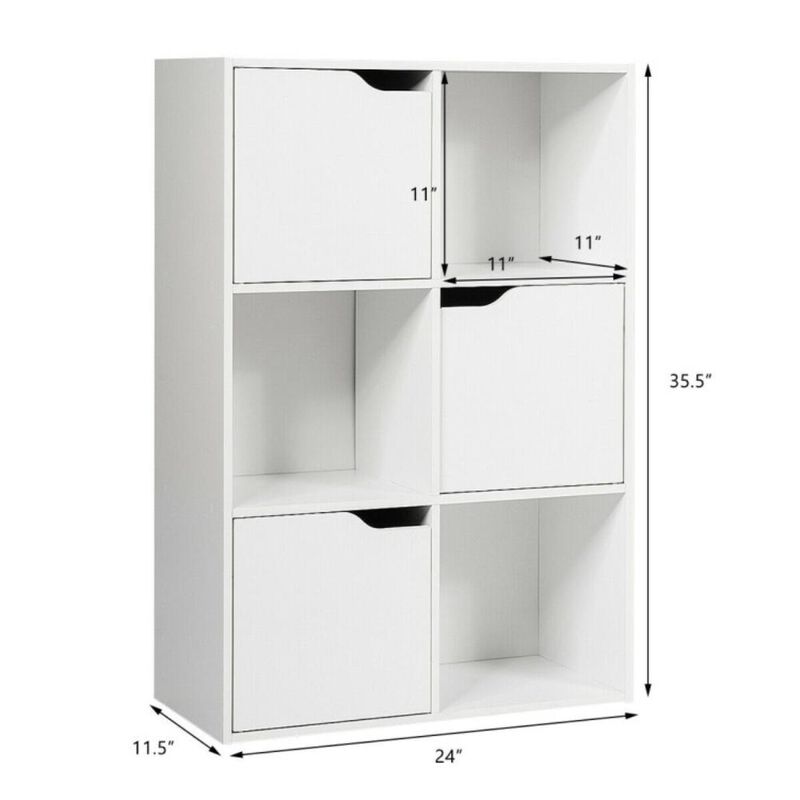 Hivvago 6 Cubes Wood Storage Shelves Organization