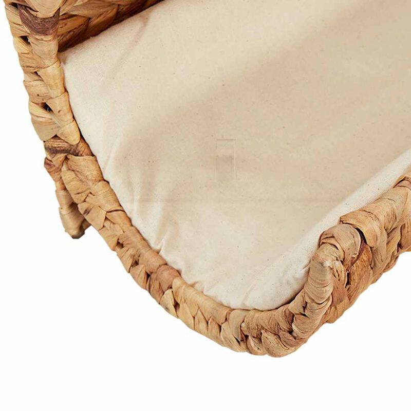 Cat Bed with Cushion Water Hyacinth 14.6"x7.9"x7.9"