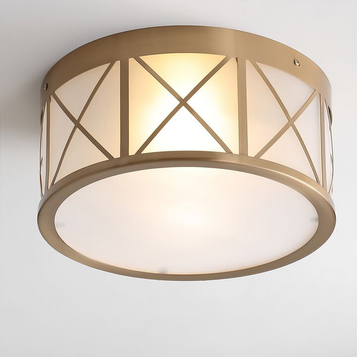 Cadence Drum Metal/Glass Flush Mount