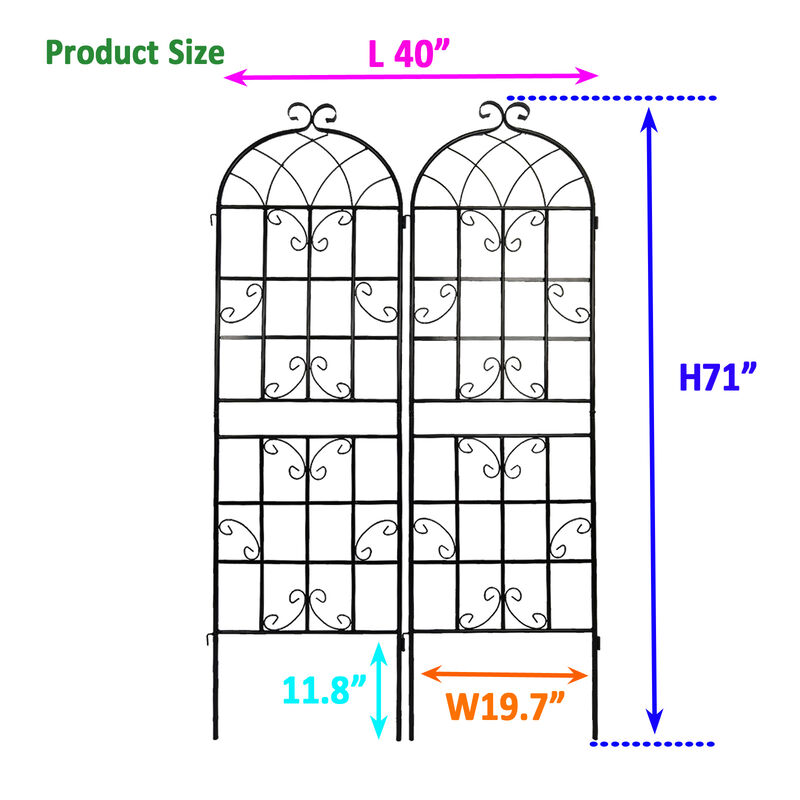 Streamdale Metal Garden Trellis 71" x 19.7" for Climbing Plants