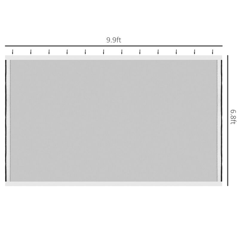 White Gazebo Shield: Universal 10'x10' Replacement Mesh Sidewalls