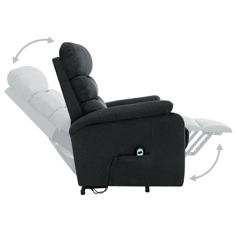 Power Lift Massage Recliner Dark Gray Fabric
