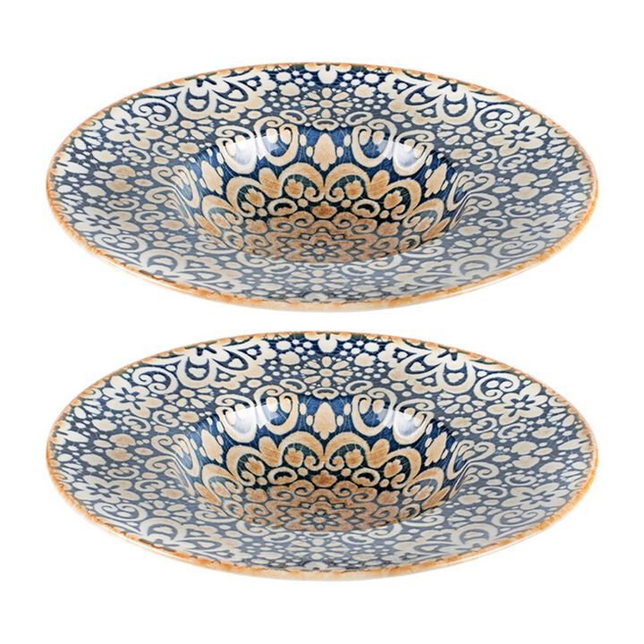 Alhambra dia.11" h:2.5" 14 oz. Round Decorated Porcelain Bowl (Set of 2)