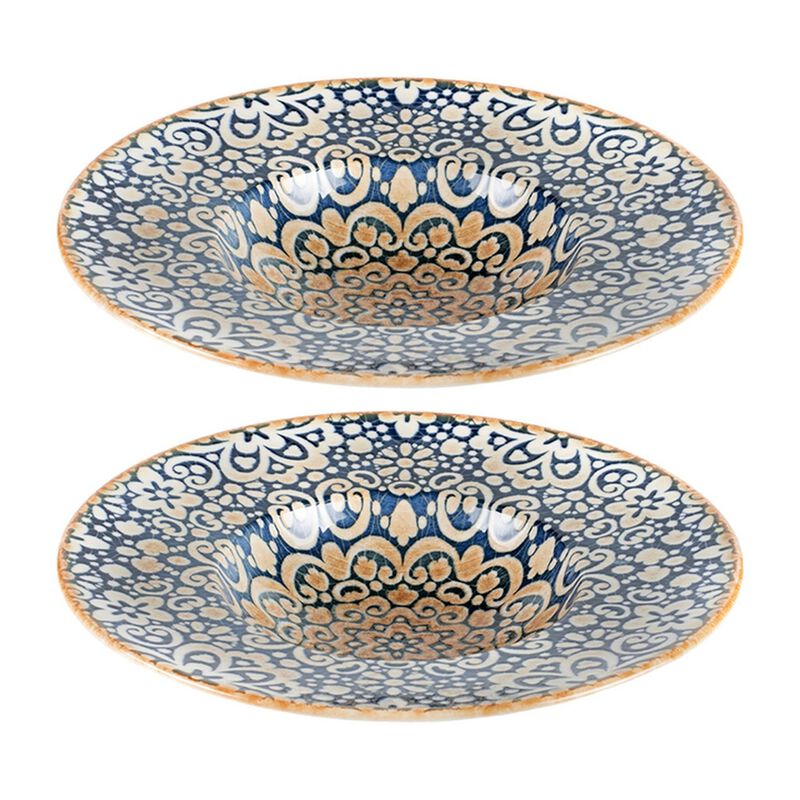 Alhambra dia.11" h:2.5" 14 oz. Round Decorated Porcelain Bowl (Set of 2)