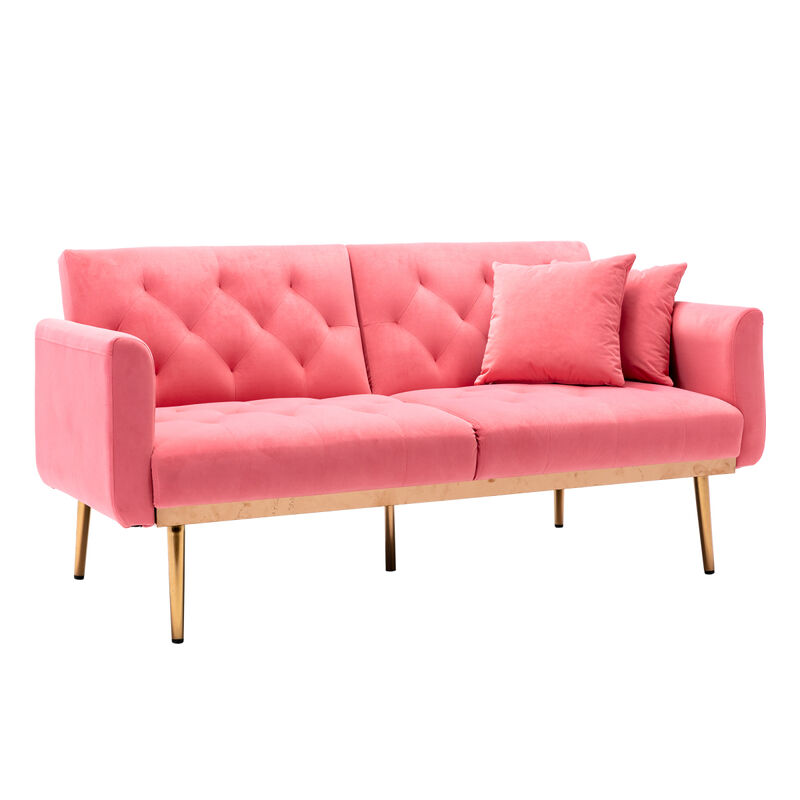 Velvet Sofa, Accent Sofa. Loveseat Sofa With Metal Feet
