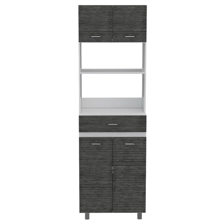 Microwave Cabinet Madison, Kitchen, White / Smoky Oak