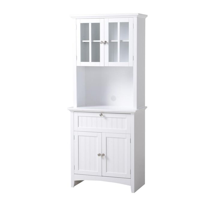 OS Home and Office Buffet and Hutch with Framed Glass Doors and Drawer