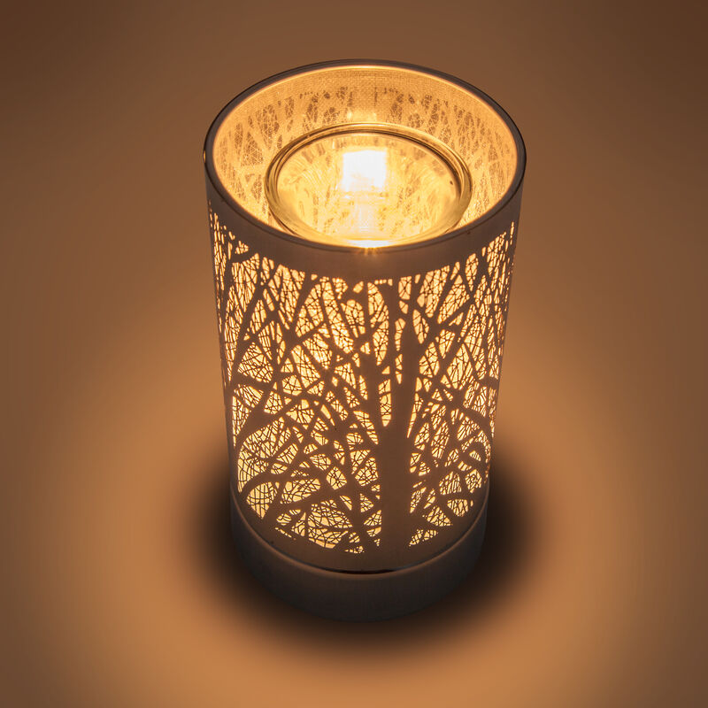 7" Touch lamp/Oil burner/Wax warmer - Silver Forest