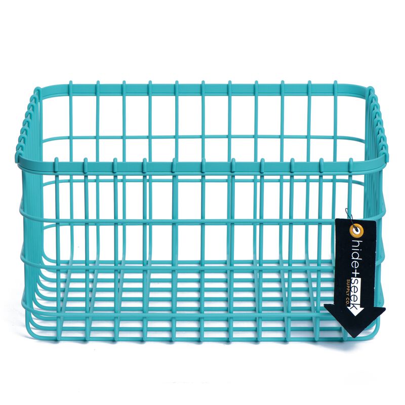 Loop Heavy-Duty Wire Bin-Large-Turquoise