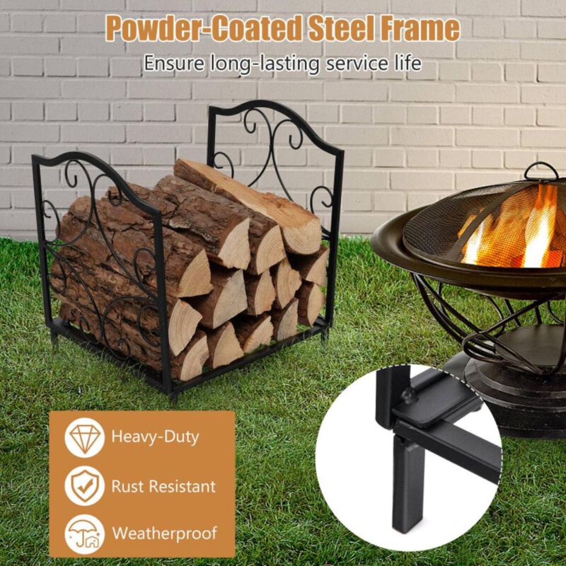 Hivvago Heavy-Duty Steel Firewood Log Rack